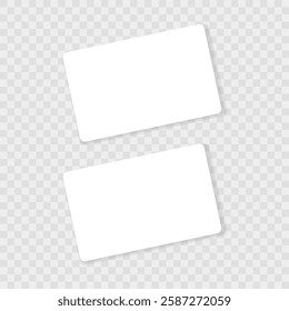 Blank empty business card mockup template for your design isolated on transparent background.Vector flat illustration