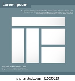 Blank Empty Business Card Set Paper Banner Flyer Vector Illustration