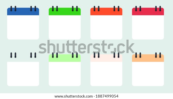 Blank Empty Calendars Set Template On Stock Vector (Royalty Free ...