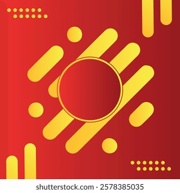 Blank empty circle in center horizontal vector backgrounds of a creative bright vibrant red color