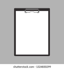 Blank empty clipboard mockup flat and solid color design. Illustrated vector - Vector