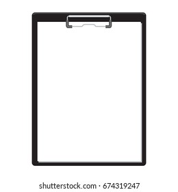 Blank empty clipboard mockup flat and solid color design. Illustrated vector