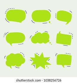 Blank empty colored speech bubbles