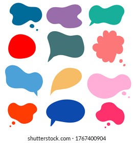 Blank empty colored speech bubbles. Online chat clouds vector isolated on white background. Infographic elements for your design. Stock Vector Illustration	