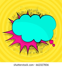Blank empty colorful speech bubble.