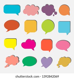 Blank empty colorful speech bubbles