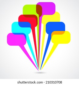 Blank empty colorful vector speech bubbles
