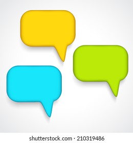 Blank empty colorful vector speech bubbles 
