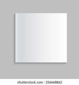 Blank empty magazine, album or book template lying on a gray background. vector