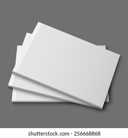 Blank empty magazine, album or book template lying on a gray background. vector