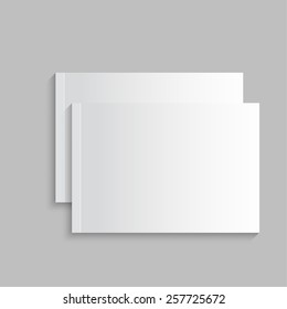 Blank empty magazine, album or book template lying on a gray background. vector