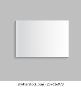 Blank empty magazine, album or book template lying on a gray background. vector