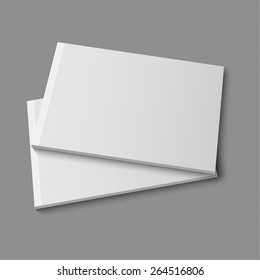 Blank empty magazine, album or book template lying on a gray background. vector