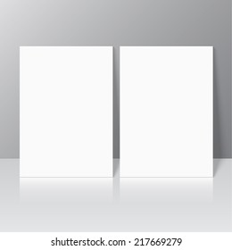 Blank empty magazine or book or booklet, brochure, leaflet template stationary standing  on a gray background. vector. catalog