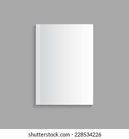 Blank empty magazine or book or booklet, brochure, catalog template  on a gray background. vector