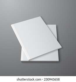 Blank empty magazine or book or booklet, brochure, catalog, leaflet, template  on a gray background. vector