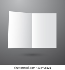 Blank empty magazine or book or booklet, brochure, catalog, leaflet, template  on a gray background. vector