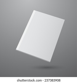 Blank empty magazine or book or booklet, brochure, catalog, leaflet, template  on a gray background. vector