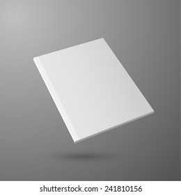 Blank empty magazine or book or booklet, brochure, catalog, leaflet, template  on a gray background. vector