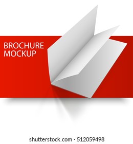 Blank empty magazine or book or booklet, brochure, catalog, leaflet, template on a red and white background. Red Line series. Ready for your design.