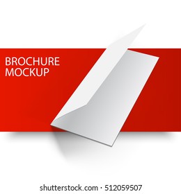 Blank empty magazine or book or booklet, brochure, catalog, leaflet, template on a red and white background. Red Line series. Ready for your design.