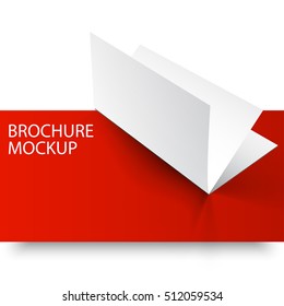 Blank empty magazine or book or booklet, brochure, catalog, leaflet, template on a red and white background. Red Line series. Ready for your design.