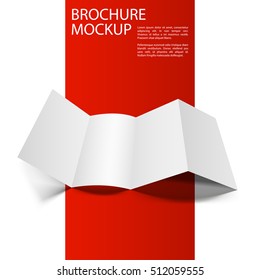 Blank empty magazine or book or booklet, brochure, catalog, leaflet, template on a red and white background. Red Line series. Ready for your design.
