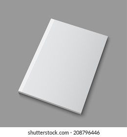 Blank empty magazine or book template lying on a gray background. vector