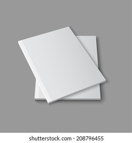 Blank empty magazine or book template lying on a gray background. vector