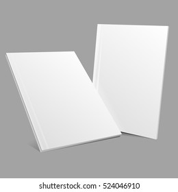 Blank Empty Magazine Or Book Template Lying On A Gray Background Vector Eps 10 Mockup