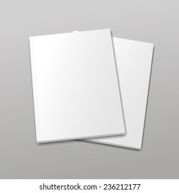 Blank empty magazine or book templateon a gray background with shadows. vector