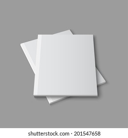 Blank empty magazine template lying on a gray background. vector