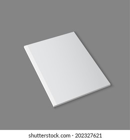 Blank empty magazine template lying on a gray background. vector