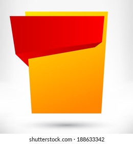 Blank empty origami design element. Banner background.