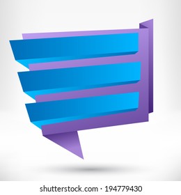 Blank empty origami design element. Banner background.