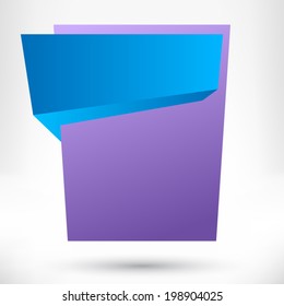 Blank empty origami design element. Banner background.