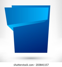 Blank empty origami design element. Banner background.