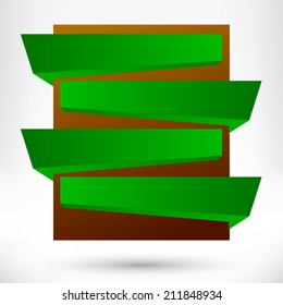 Blank empty origami design element. Banner background.