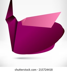 Blank empty origami design element. Banner background