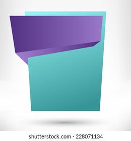 Blank empty origami design element. Banner background.