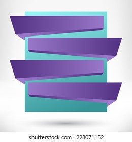 Blank empty origami design element. Banner background.