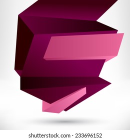 Blank empty origami design element. Banner background