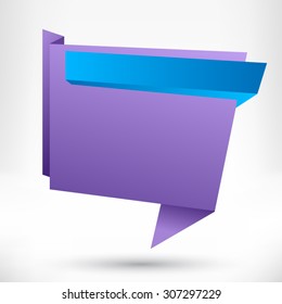 Blank empty origami design element. Banner background.
