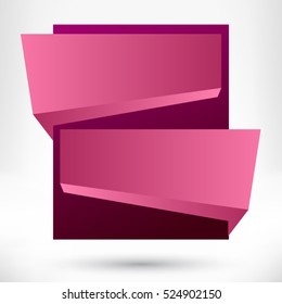 Blank empty origami design element. Banner background