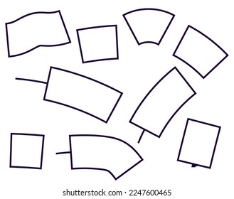 Blank Empty Paper Note Frame Page Label Dialog Box Background Design Vector Illustration Set