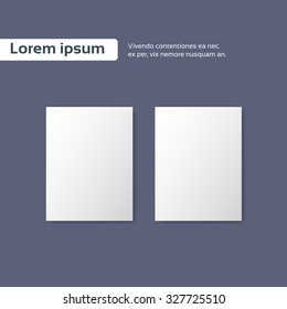 Blank Empty Paper Sheet A4 White Page on Grey Background Template Design Vector Illustration