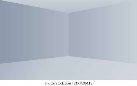 Blank Empty Room Interior Corner White Grey Wall Illustration