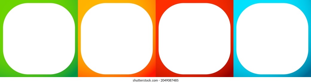 Blank, empty rounded square button, badge, and pin shape design element