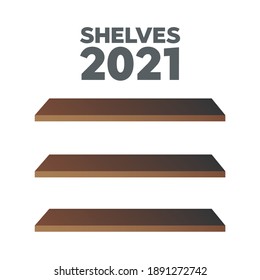 Blank empty showcase Display with Retail Shelves. Shelf retail mockup vector