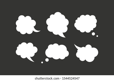 Blank empty speech bubble collection vector. Stickers of speak cloud vector set.